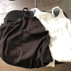 (2). J. Crew tank tops with built in bra